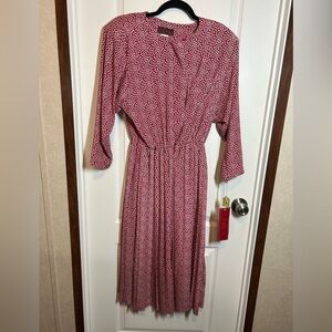 NOS Women’s Vintage Lisa II Elegant Red Patterned Dress - Size 10